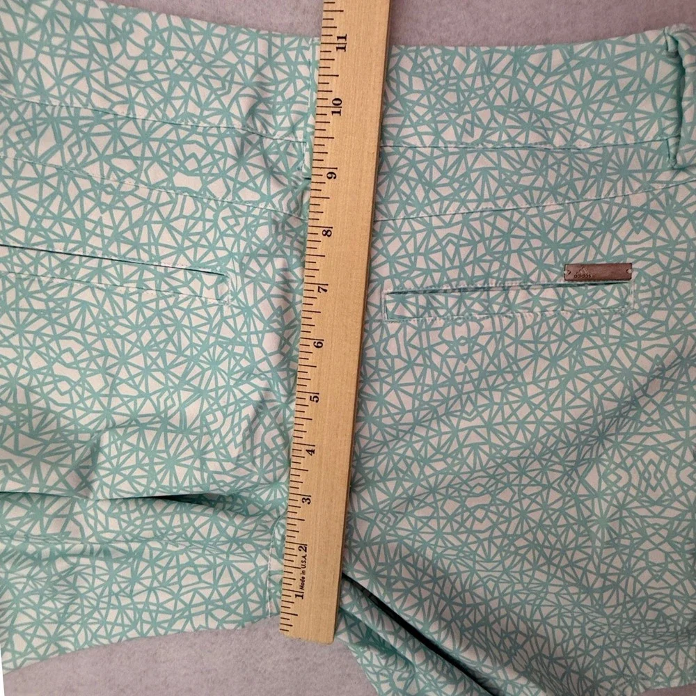 Adidas Golf Shorts Women 4 Teal‎ Geometric Athletic Performance Shorts Pockets